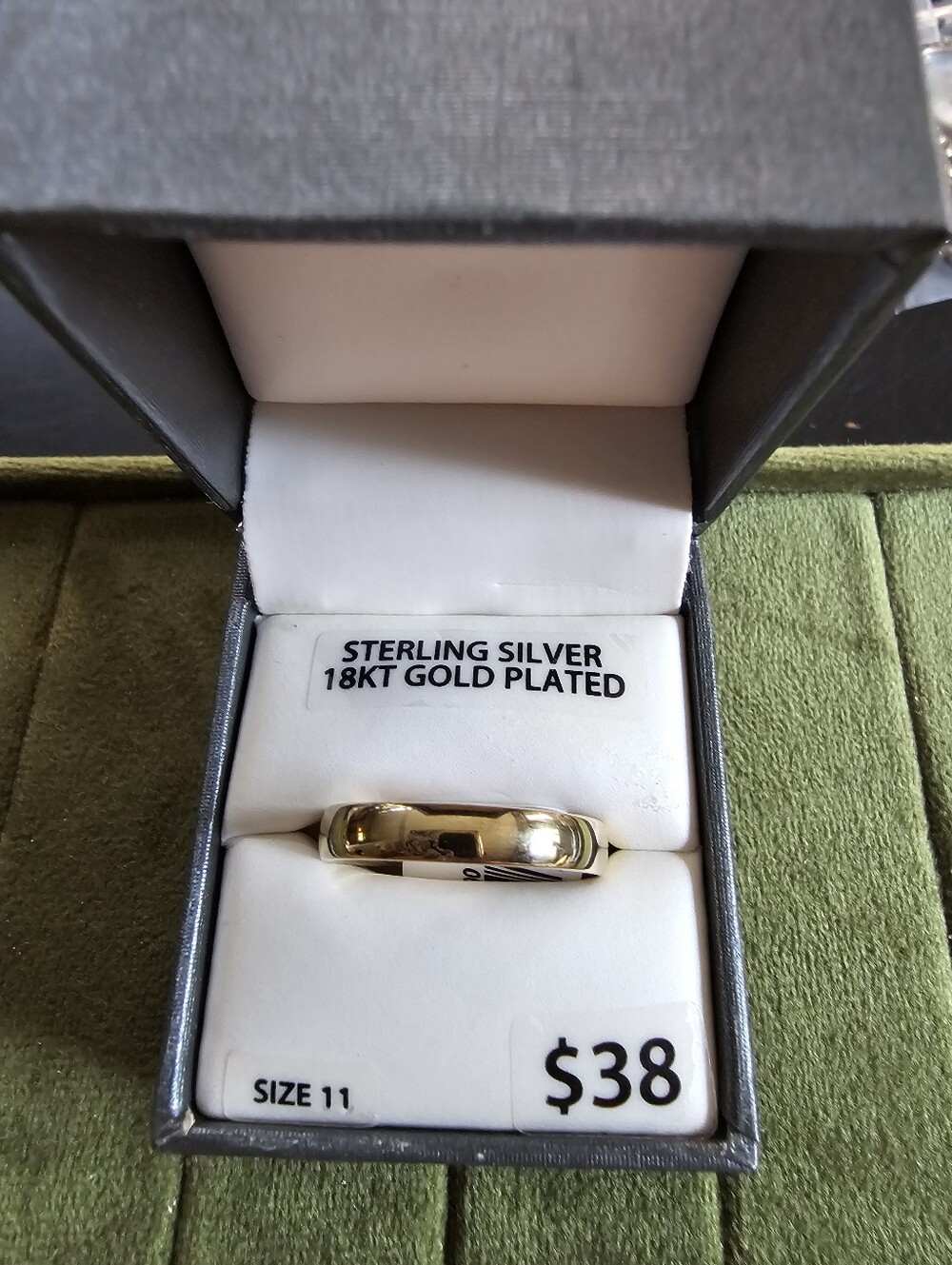 Mens 18k Gold Plated Ring Size 11